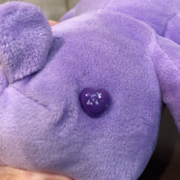 Care Bears Share Bear Purple Plush Stuffed Animal Toy 9" Basic Fun Lollipops Toy - Picture 9 of 11